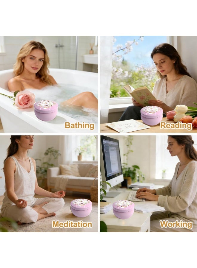 مجموعة 3 شموع عطرية ياسمين طبيعية 100% شمع الصويا – شموع معطرة طويلة الأمد تدوم 30 ساعة لكل شمعة، Aromatherapy Candle Set للاسترخاء والديكور المنزلي – هدايا عيد الحب للنساء، هدايا عيد ميلاد للأم، الزوجة، الأخت، الصديقات، عيد الأم، ذكرى الزواج، White Elephant، هدايا ممتعة، صندوق هدايا أنيق – شموع صديقة للبيئة وغير سامة، آمنة للأطفال والحوامل، تصميم محمول وخفيف الوزن مناسب للغرف، الحمام، المكتب، السيارة، المنزل بالكامل - Image 2